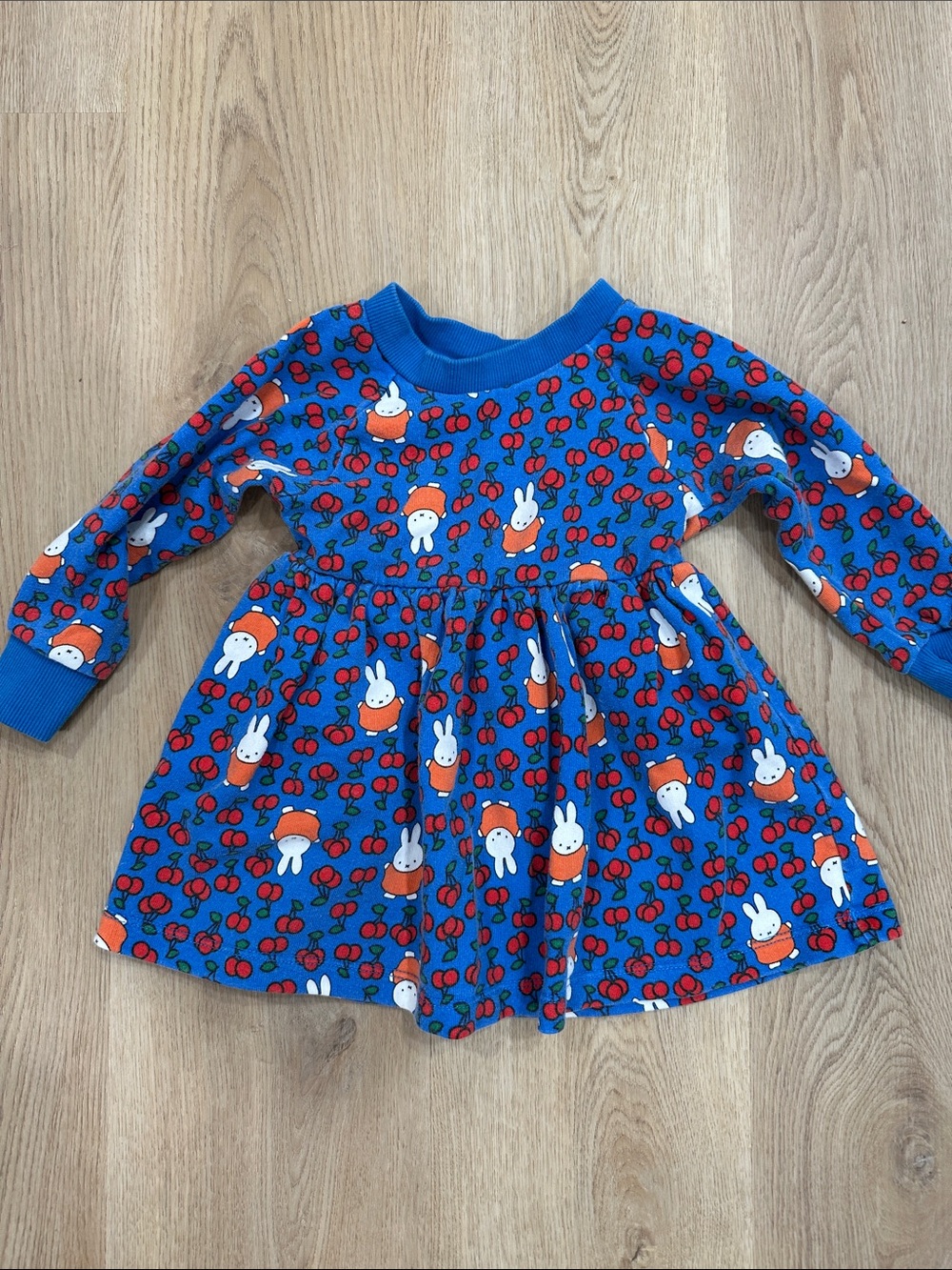Hanna Andersson miffy Blue Cherry  Toddler Dress size 2